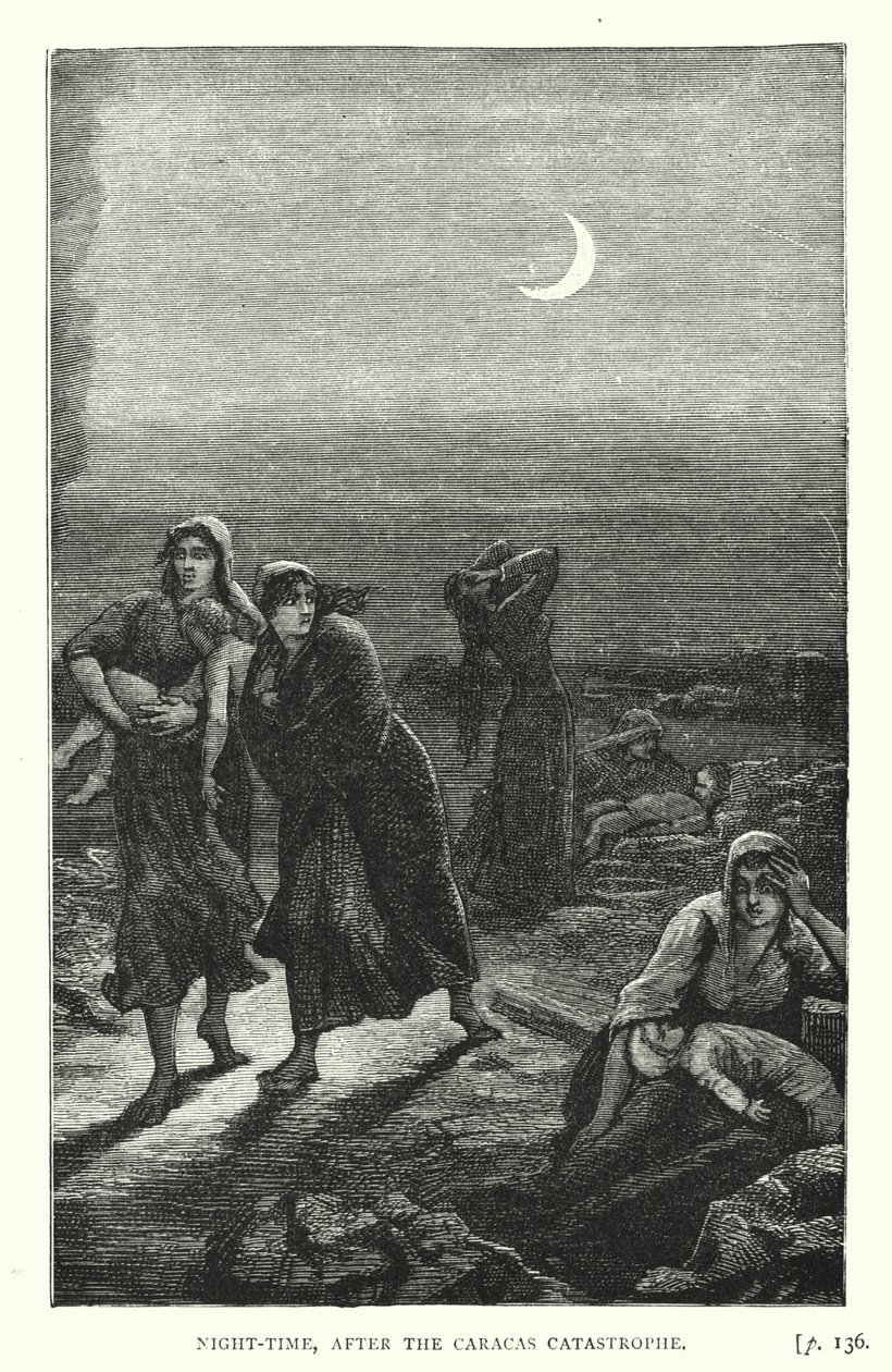 Éjszaka, a caracasi katasztrófa után (metszet) alkotó: European School