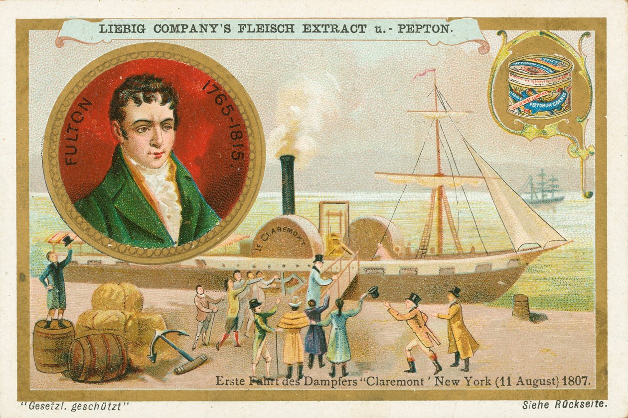 Robert Fulton, Liebig kártya, 20. század eleje (kromo) alkotó: European School