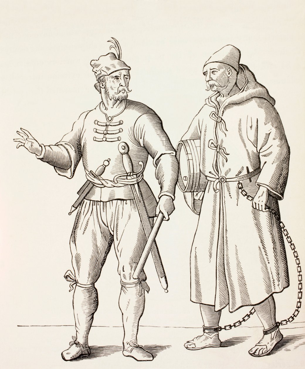 Tizenhatodik századi gályarab katona gályarabszolgával, 1880 körül alkotó: European School