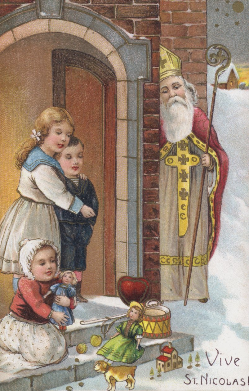 Mikulás-napi kártya (chromolitho) alkotó: European School