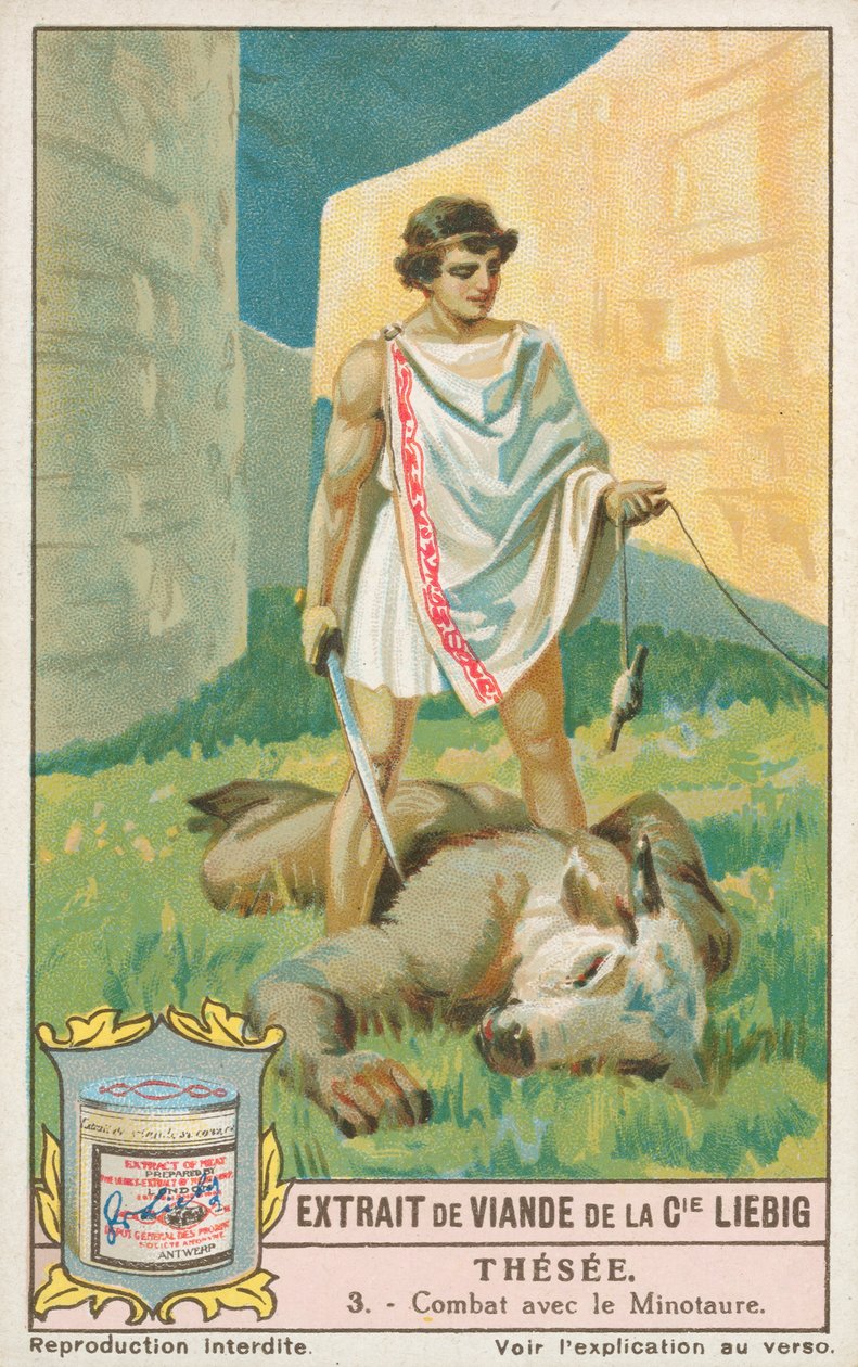 Theseus, Liebig kártya, 20. század eleje (kromo) alkotó: European School