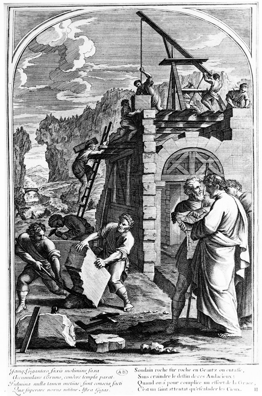 A Grande Chartreuse épülete, "Szent Brúnó életéből", Francois Chauveau nyomatából alkotó: Eustache Le Sueur