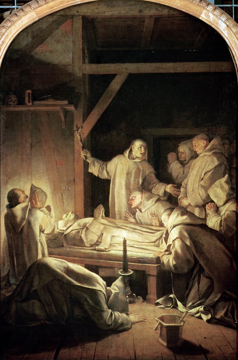 Szent Brúnó halála (1030-1101) 1101. október 6., 1645-48 alkotó: Eustache Le Sueur