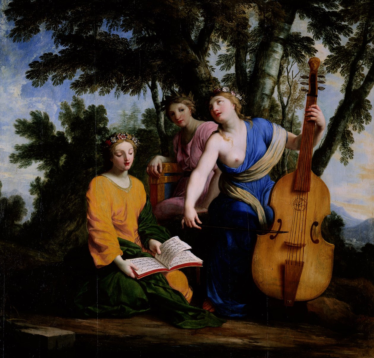 A múzsák Melpomene, Erato és Polymnia, 1652-55 alkotó: Eustache Le Sueur