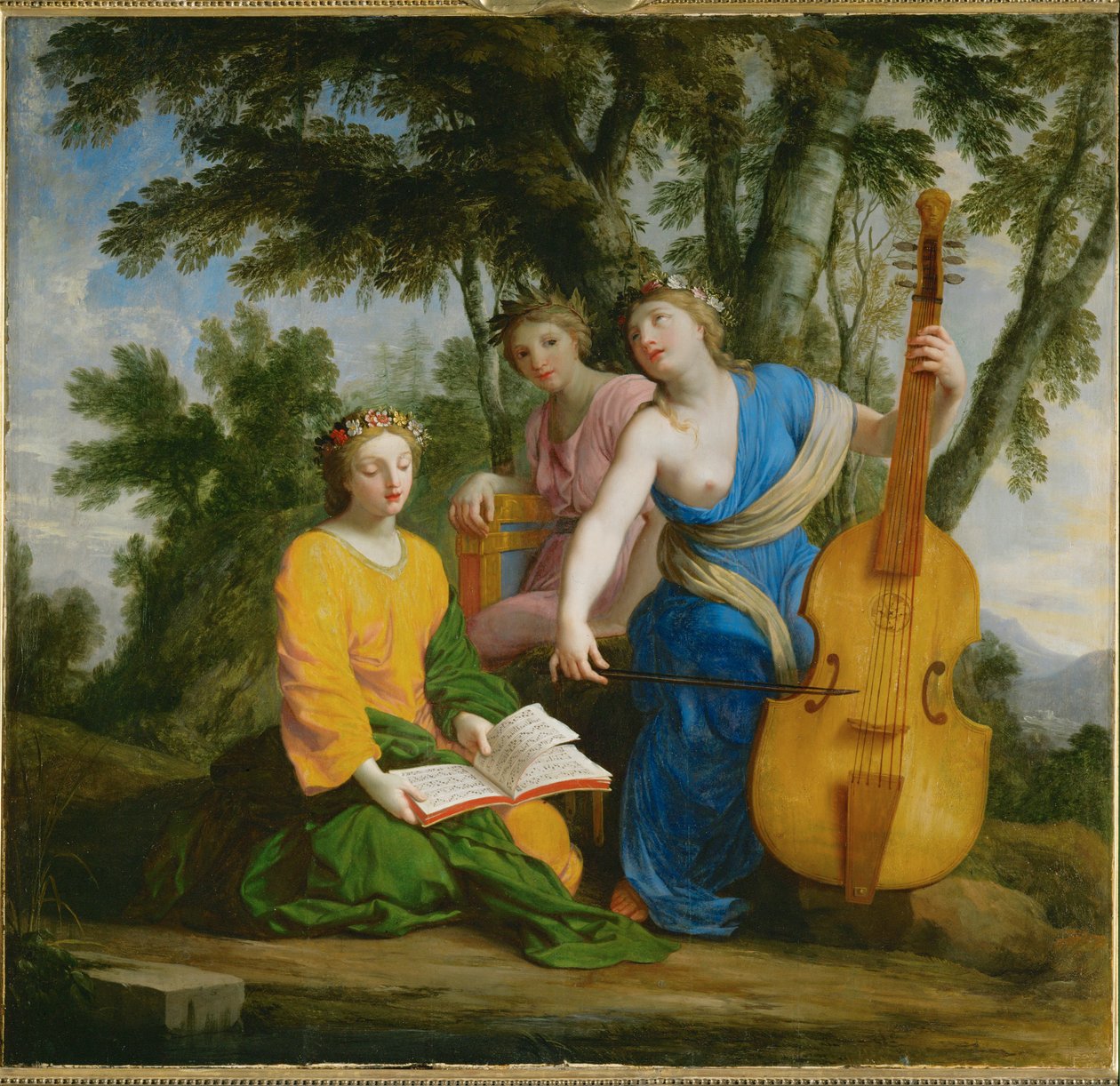 Melpomene, Erato és Polyhymnia ... alkotó: Eustache (studio of) Le Sueur