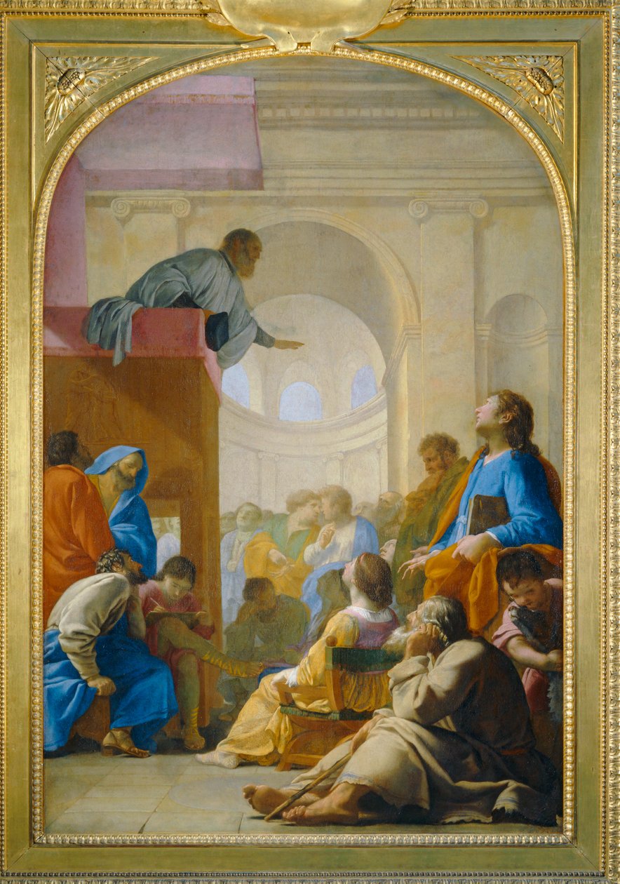 Szent Brúnó Raymond Diocrès prédikációján - Szent Brúnó Raymond Diocrès prédikációján ... alkotó: Eustache (studio of) Le Sueur