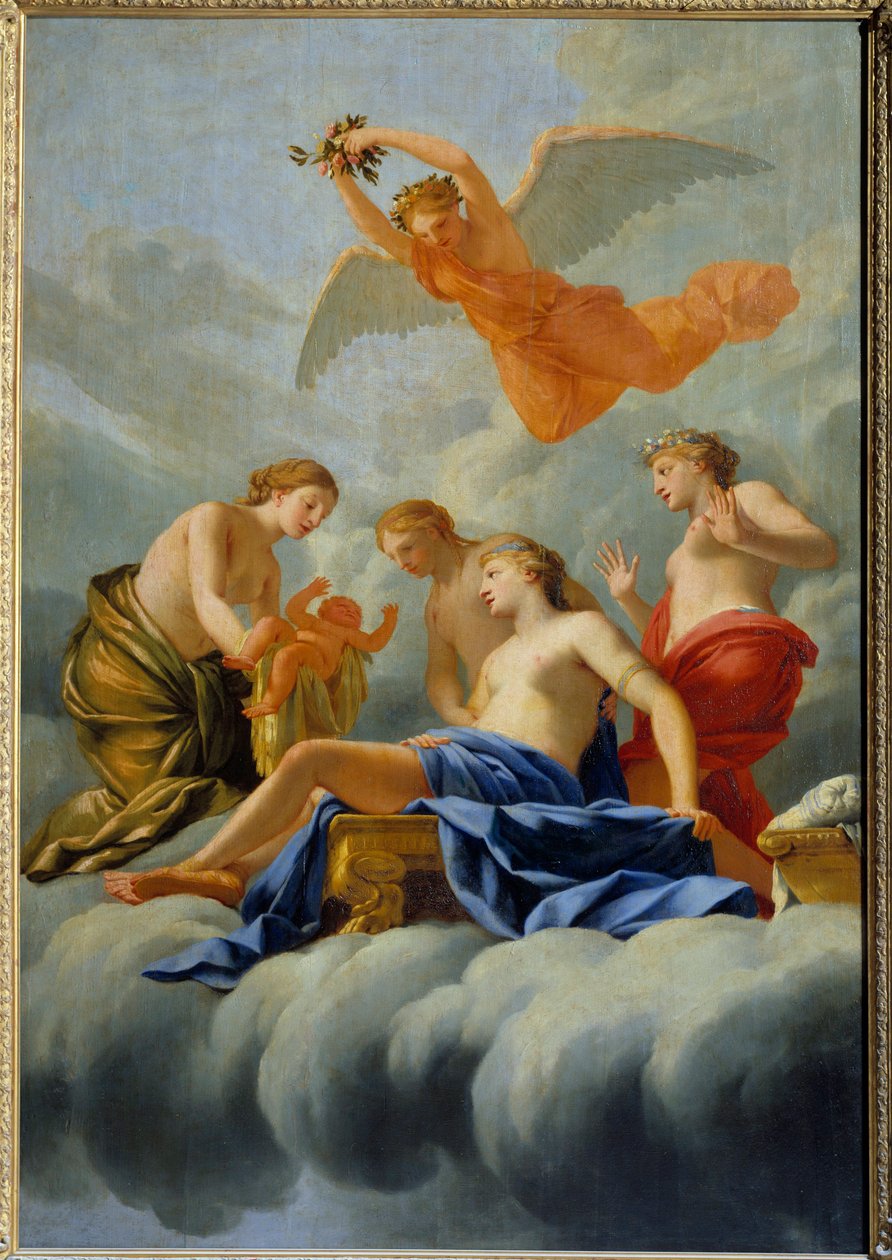 Szerelem Vénusz születése Ámort szül. Festmény Eustache Le Sueur (1617-1655) műhelyéből 17. század V. 1,82x1,25 m . alkotó: Eustache (studio of) Le Sueur