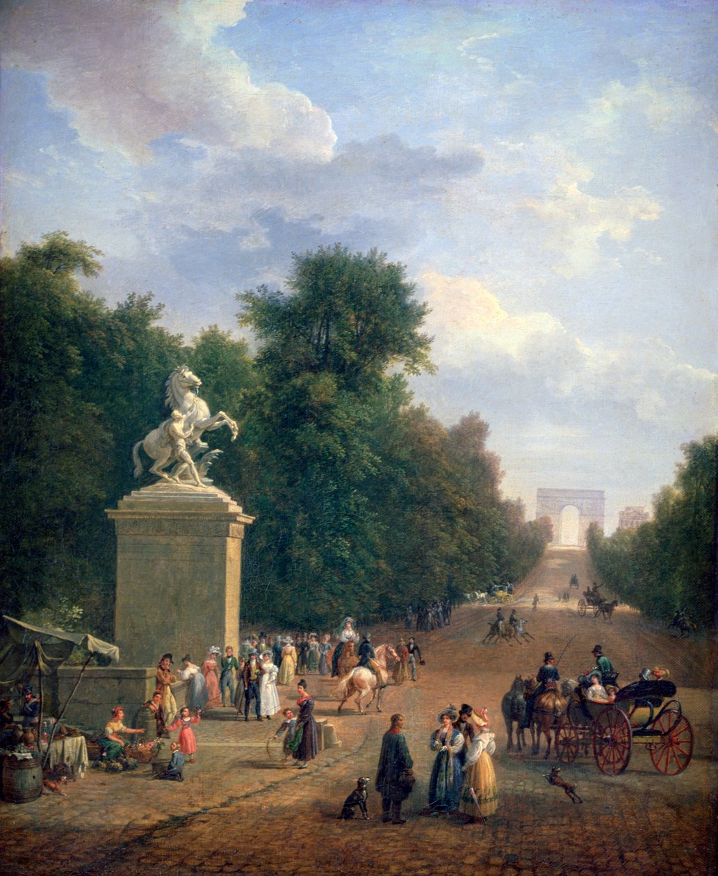 A Champs-Élysées bejárata, c1804-1836 alkotó: Eustache Francois Duval