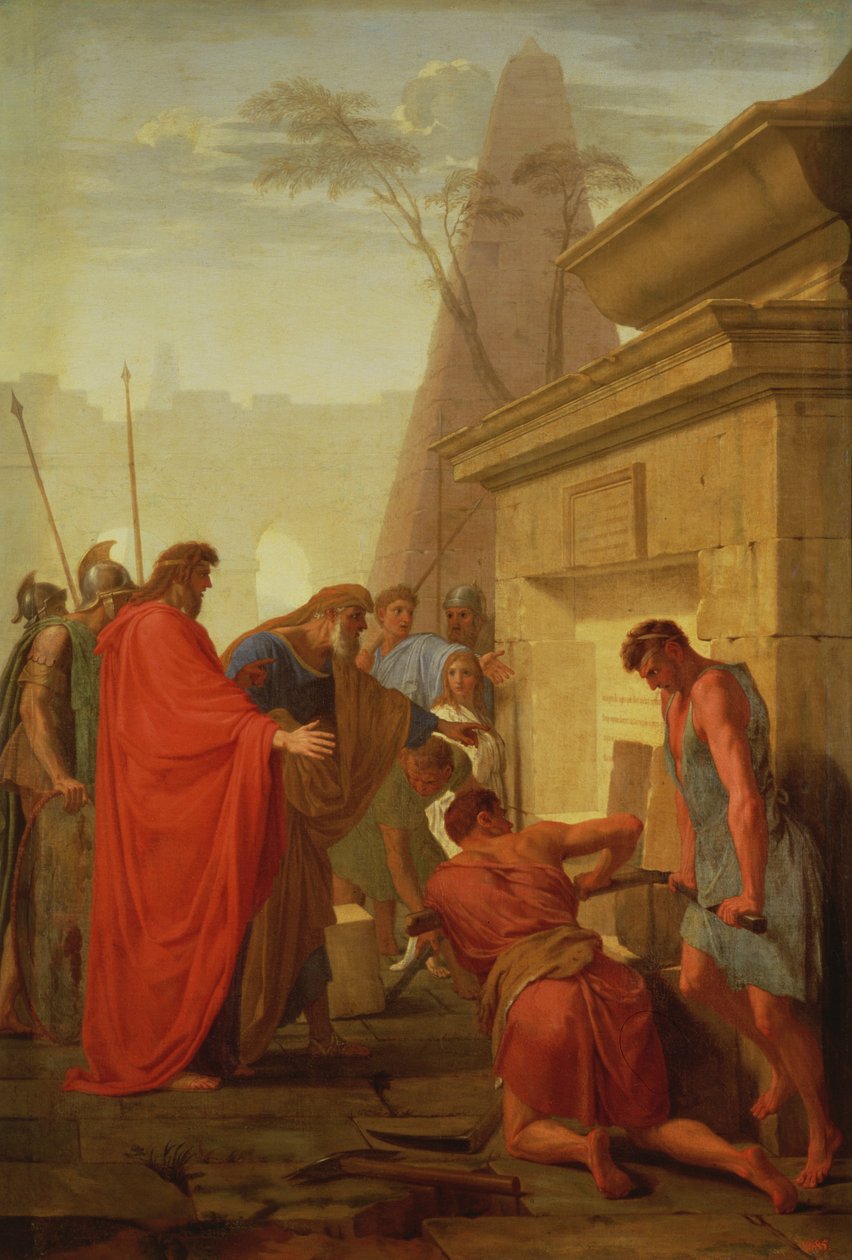 Darius Hystaspes megnyitja Nitocris sírját, 1649 körül alkotó: Eustache Le Sueur