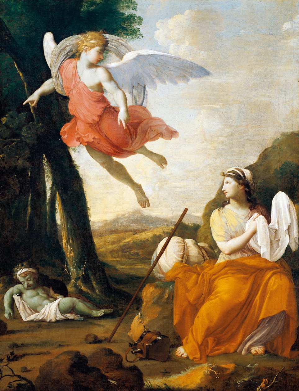 Hágárt és Izmaelt egy angyal megmentette, Eustache Le Sueur (1616-1655) alkotó: Eustache Le Sueur