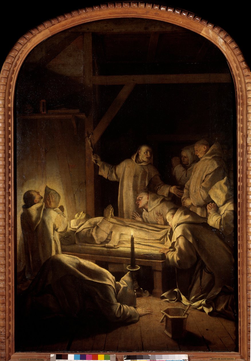 Szent Brúnó élete: Szent Brúnó halála 1101.06.10 alkotó: Eustache Le Sueur