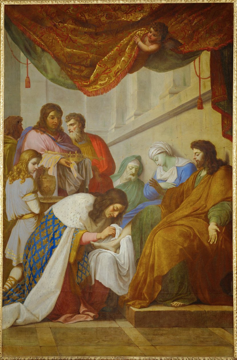 Saint Louis soignant les malades - Saint Louis ... (festmény, vászon) alkotó: Eustache Le Sueur