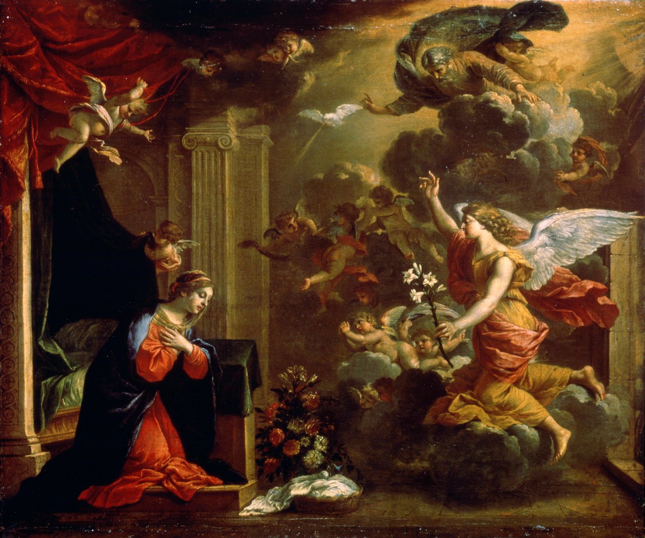 Angyali üdvözlet, 17. század. alkotó: Eustache Le Sueur
