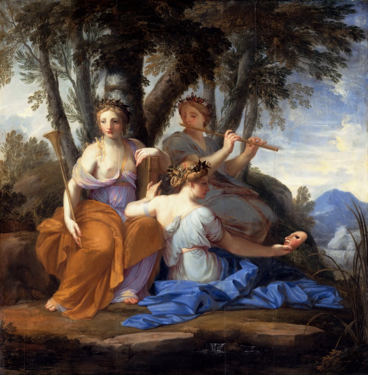 Clio, Euterpe és Thalia múzsák alkotó: Eustache Le Sueur