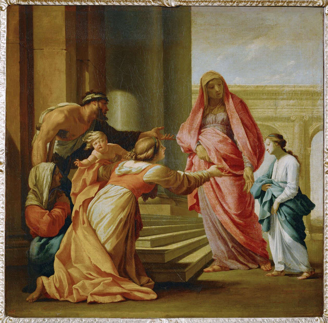 A templomba vitt Szűz Mária (festmény, vászon) alkotó: Eustache Le Sueur