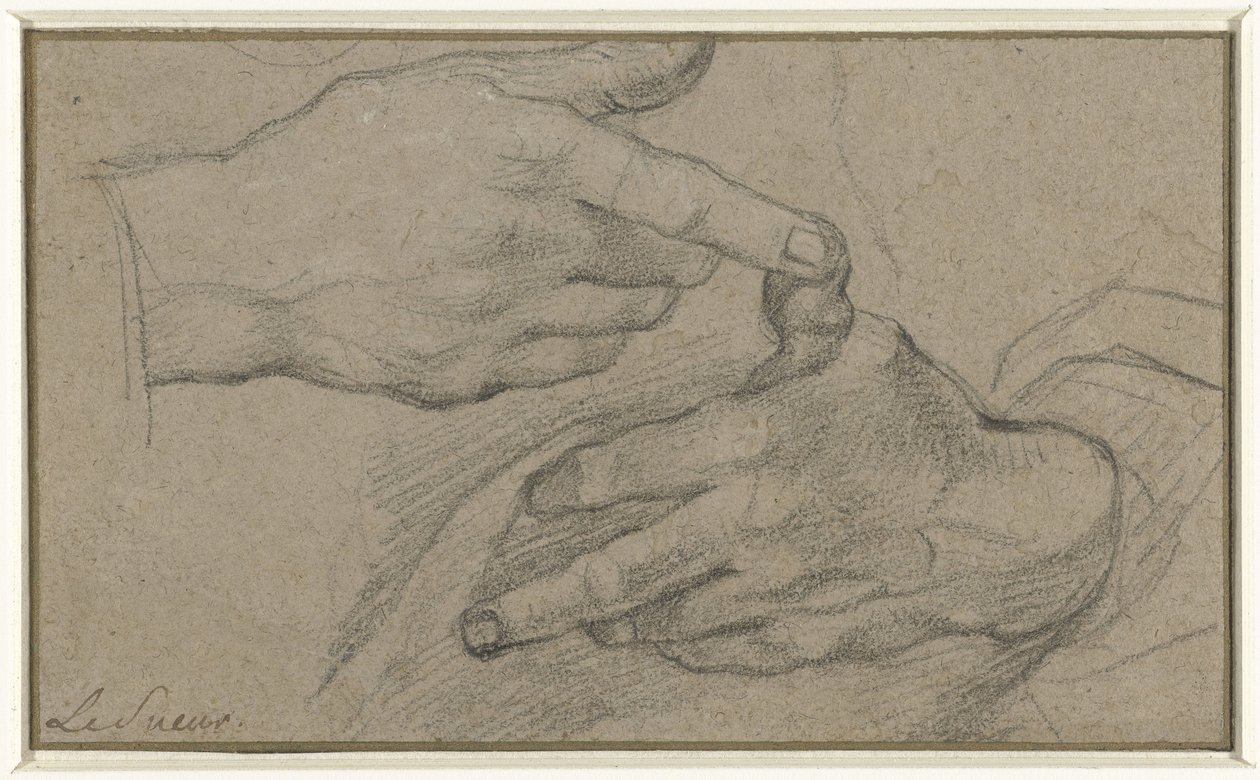 Két kéz tanulmányozása alkotó: Eustache Lesueur