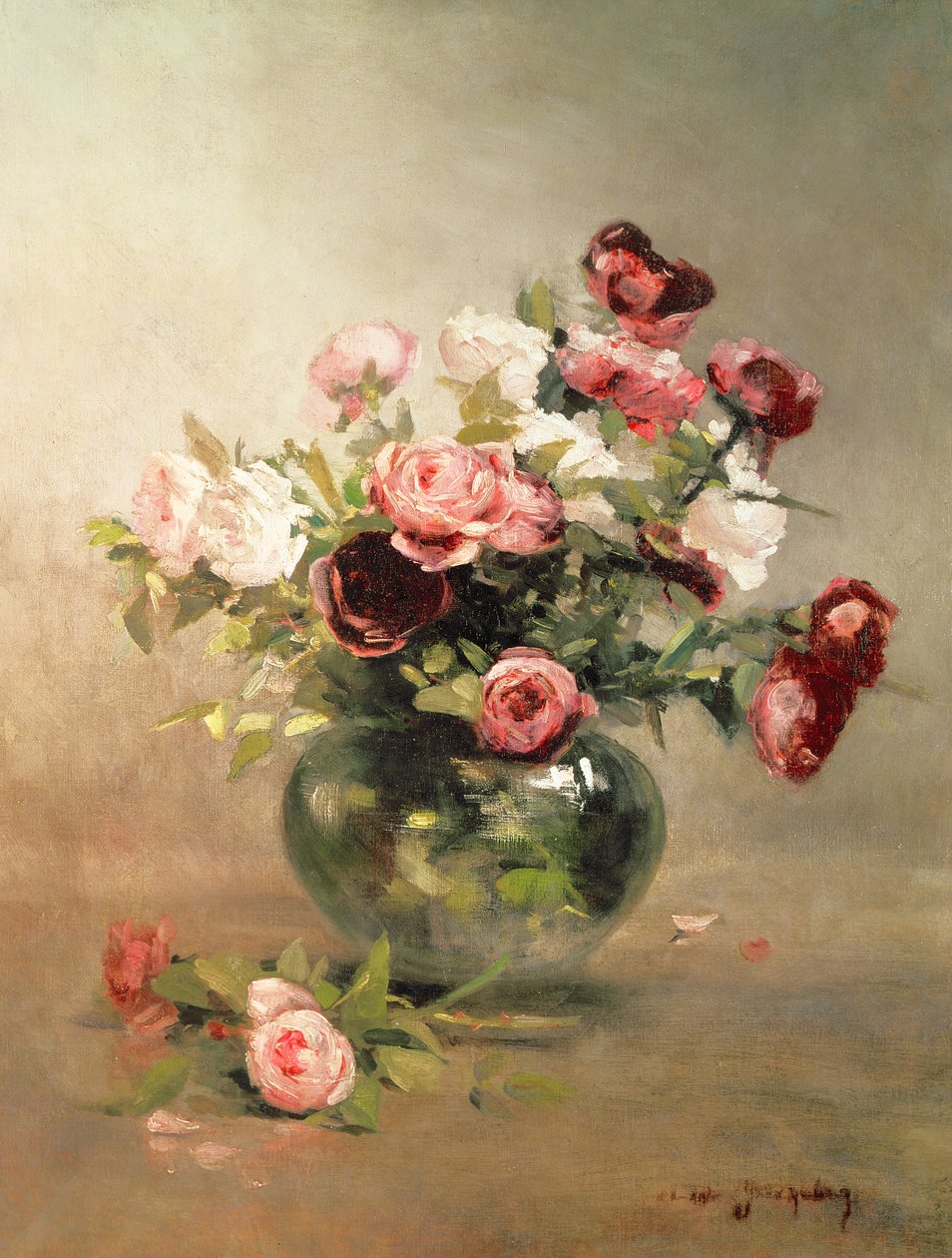 Váza rózsákkal alkotó: Eva Gonzalès