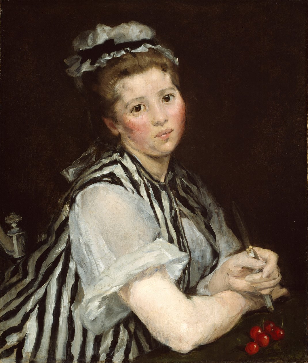 Lány cseresznyével alkotó: Eva Gonzalès