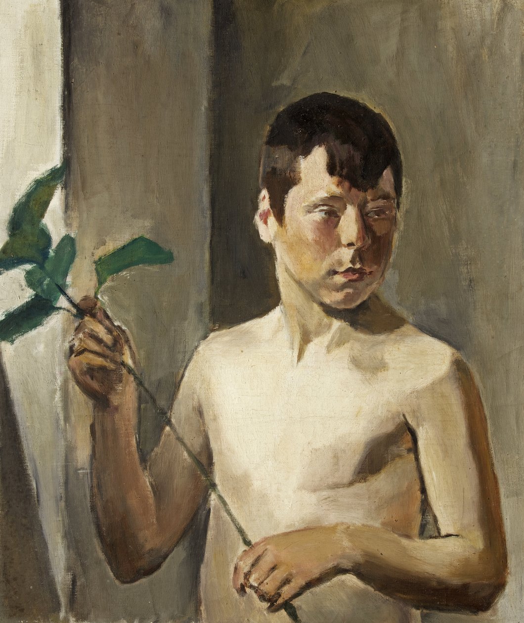 Fiú levéllel alkotó: Evan John Walters