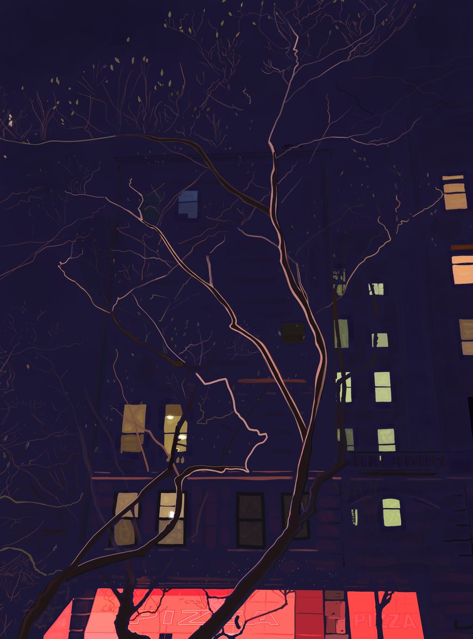 Hajnalban, Brooklyn (digitális művészet) alkotó: Evan Sklar