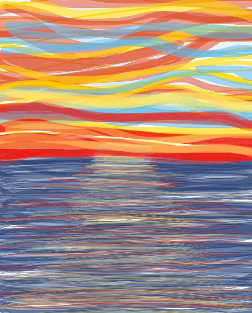 Atlanti-óceán, 2018 (kézzel rajzolva egy iPad-en egy Apple ceruzával) alkotó: Evan Sklar