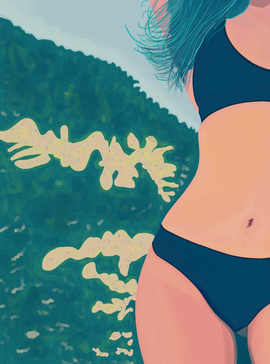 Kék bikini, Brooklyn (digitális művészet) alkotó: Evan Sklar