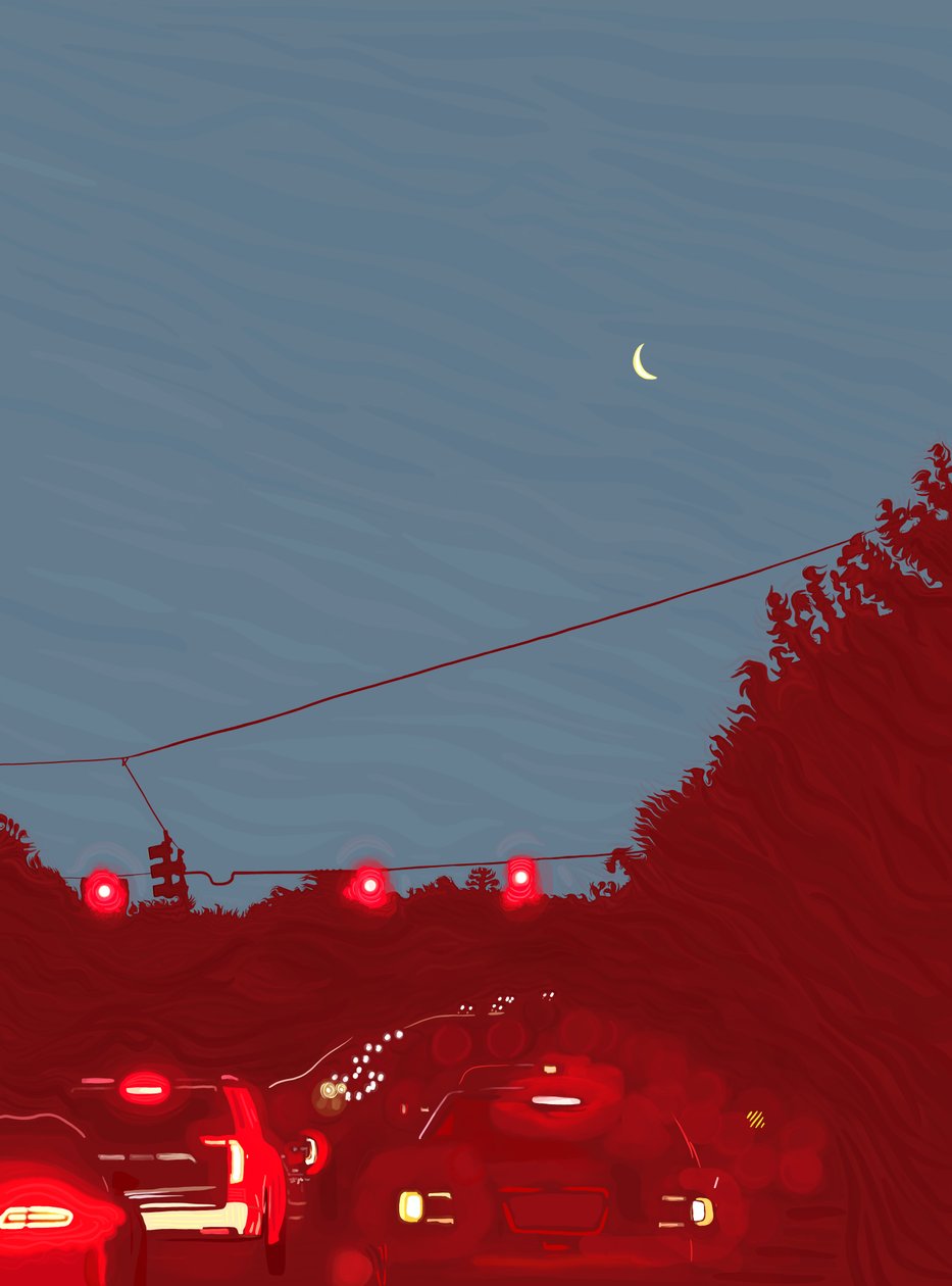 Driving South, Six Fifty Five A.M., 2020-24 körül (digitális grafika) alkotó: Evan Sklar