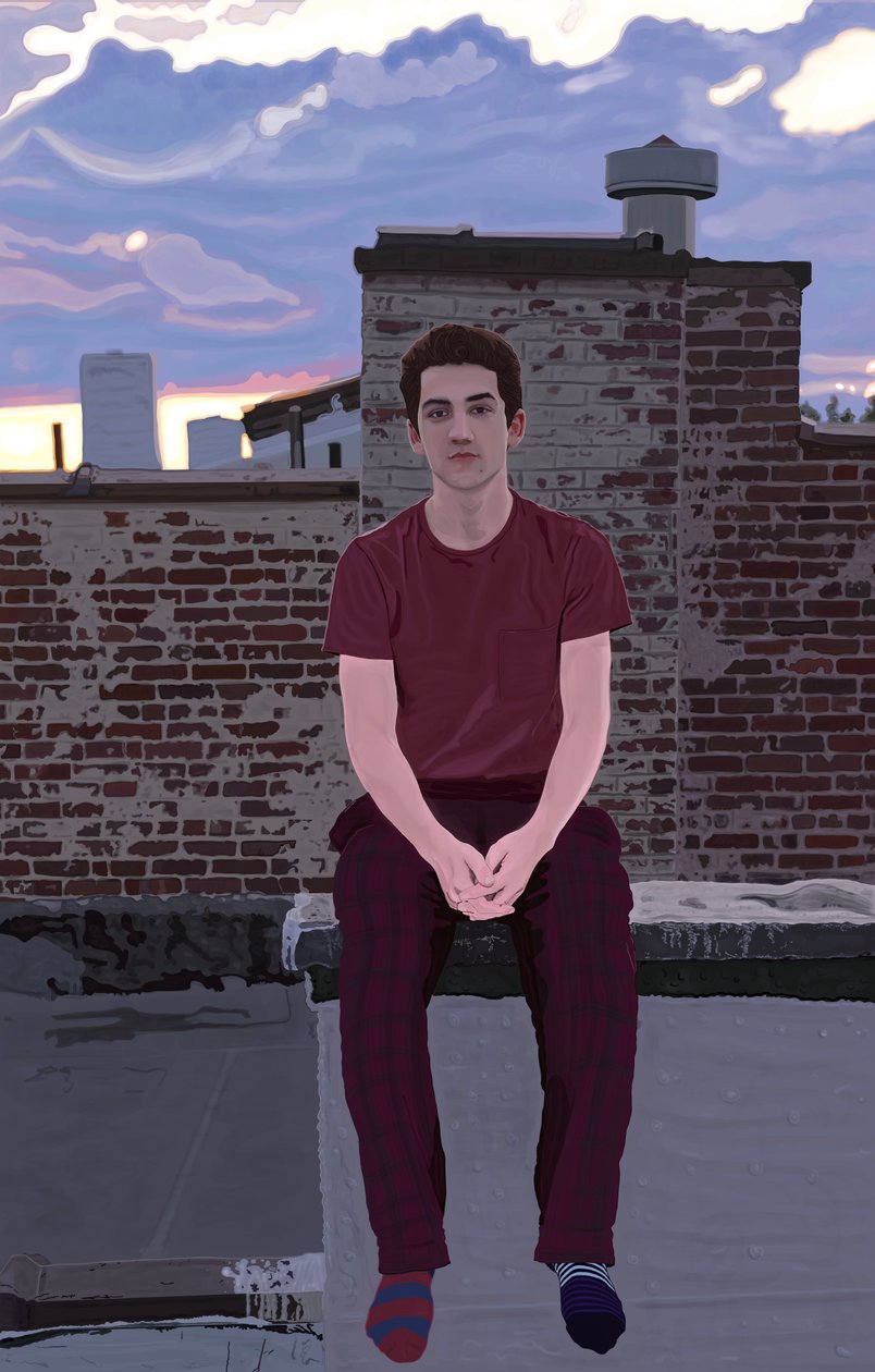 Emmitt On Roof, Brooklyn (digitális művészet) alkotó: Evan Sklar