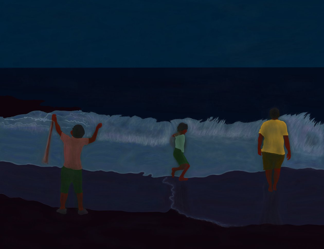 Final fire Island Beach At Night (digitális művészet) alkotó: Evan Sklar