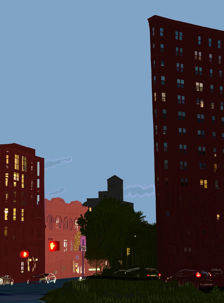 Grand Army Plaza At Dusk, 2020-24 körül (digitális művészet) alkotó: Evan Sklar