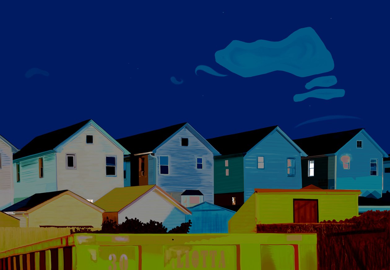 Houses In Queens (digitális művészet) alkotó: Evan Sklar