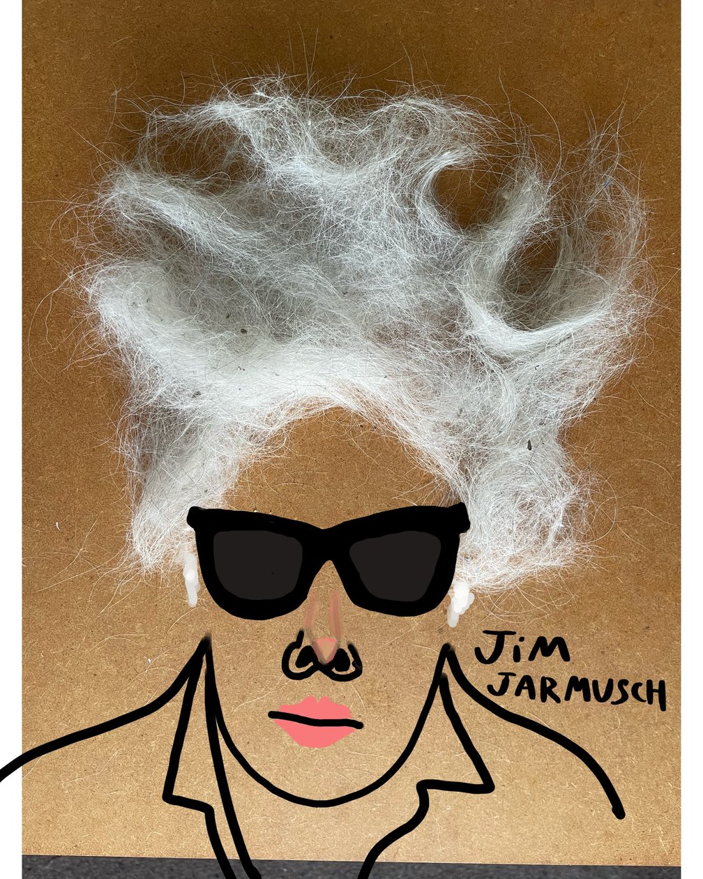 Jim Jarmusch (kollázs rajz) alkotó: Evan Sklar