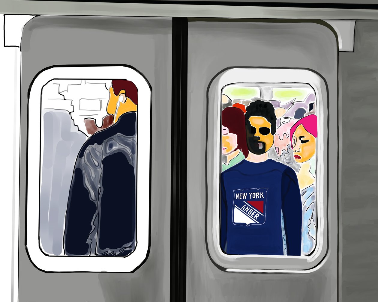 New York Anger (digitális művészet) alkotó: Evan Sklar