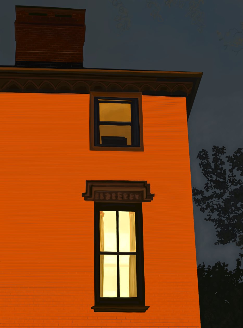 Orange Building, Brooklyn (digitális művészet) alkotó: Evan Sklar