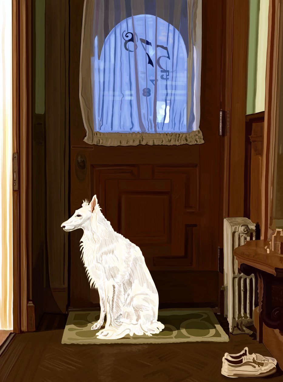 Penyy On Rug By Front Door Brooklyn (digitális művészet) alkotó: Evan Sklar