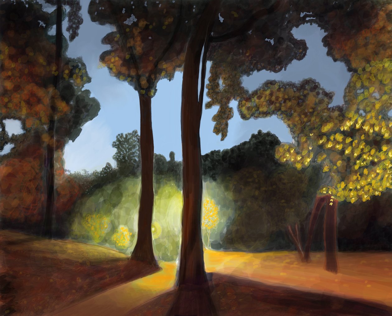 Prospect Park, First Light (digitális művészet) alkotó: Evan Sklar