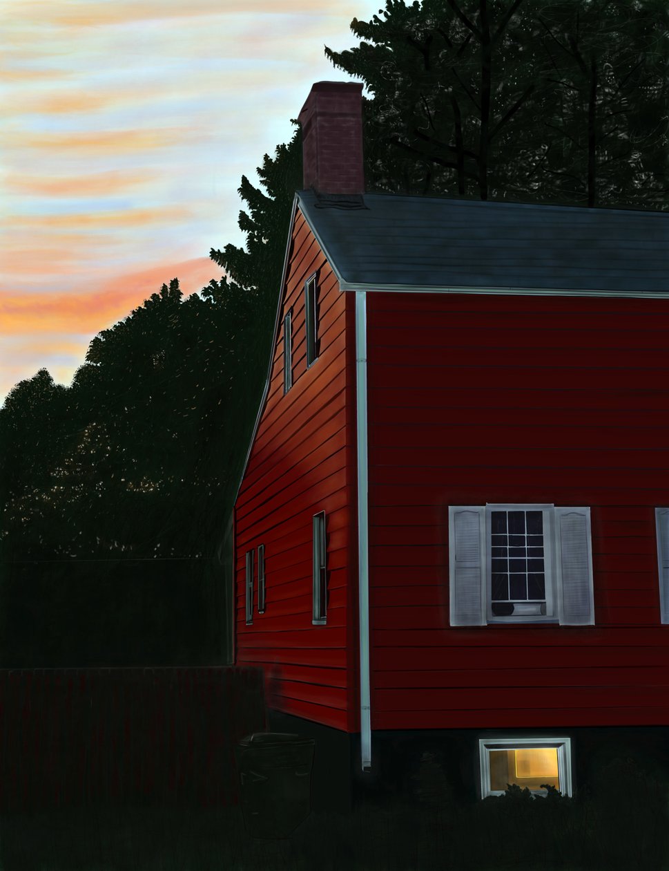 Red House in Beaccon, NY, Dawn (digitális művészet) alkotó: Evan Sklar