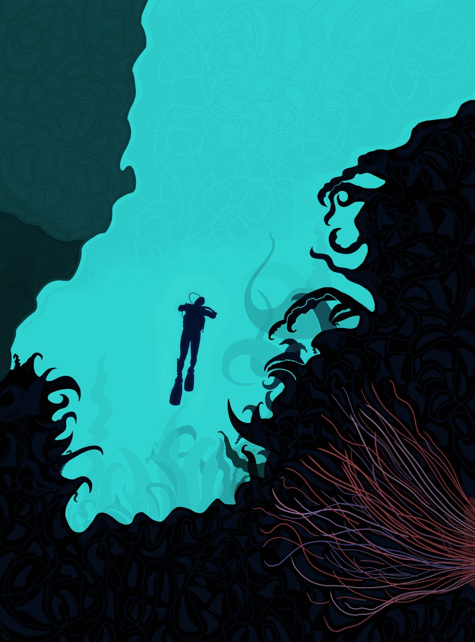 Scuba Diver (digitális művészet) alkotó: Evan Sklar