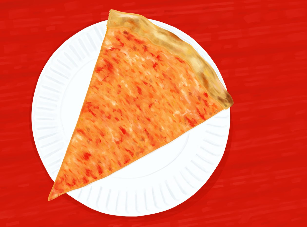 Egy szelet New York-i pizza, 2025 (digitális művészet) alkotó: Evan Sklar
