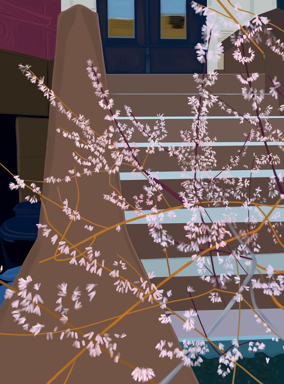 Stoop and Blooms, 2025 (digitális művészet) alkotó: Evan Sklar