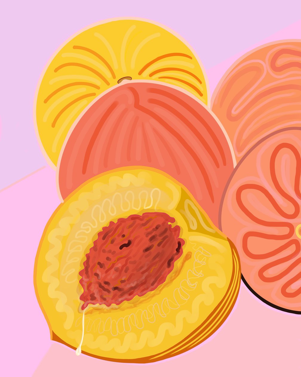 Wet Peach, Brooklyn (digitális művészet) alkotó: Evan Sklar