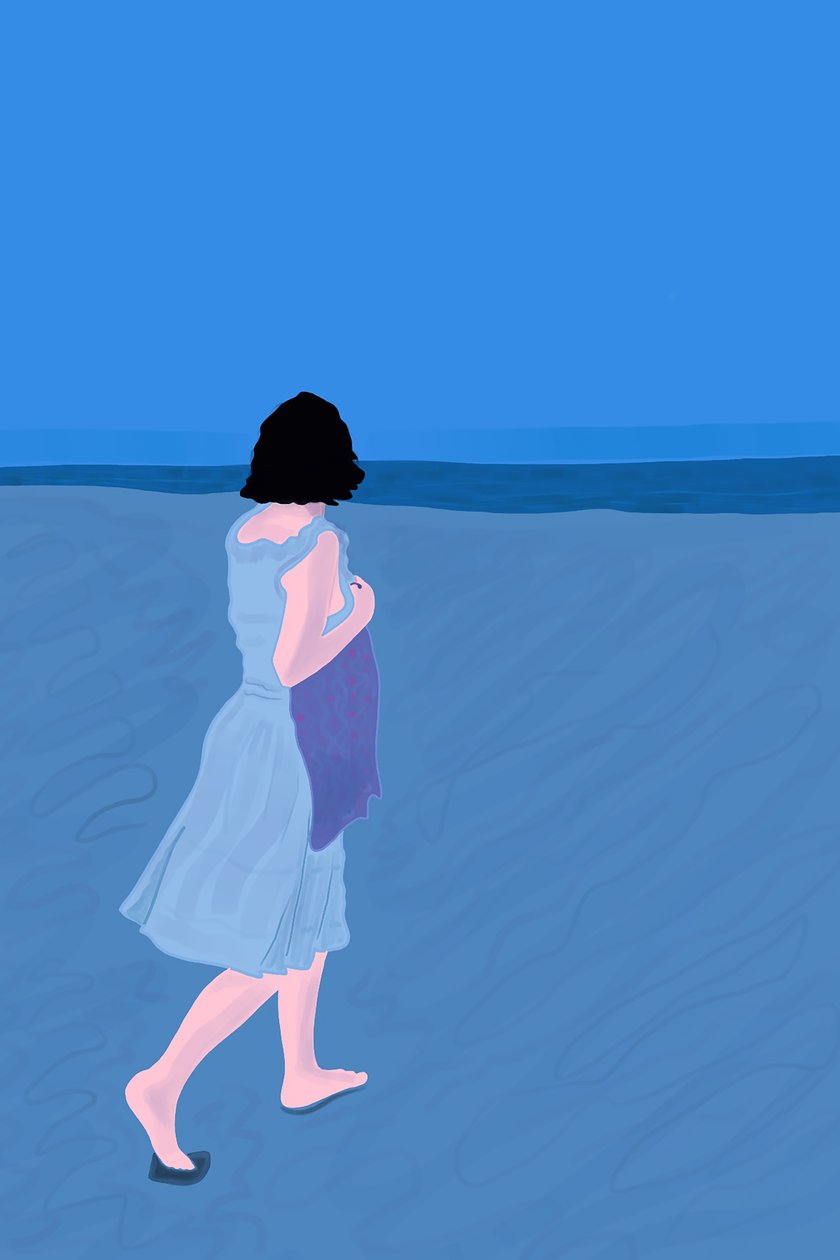 Woman On Fire Island Beach (digitális művészet) alkotó: Evan Sklar
