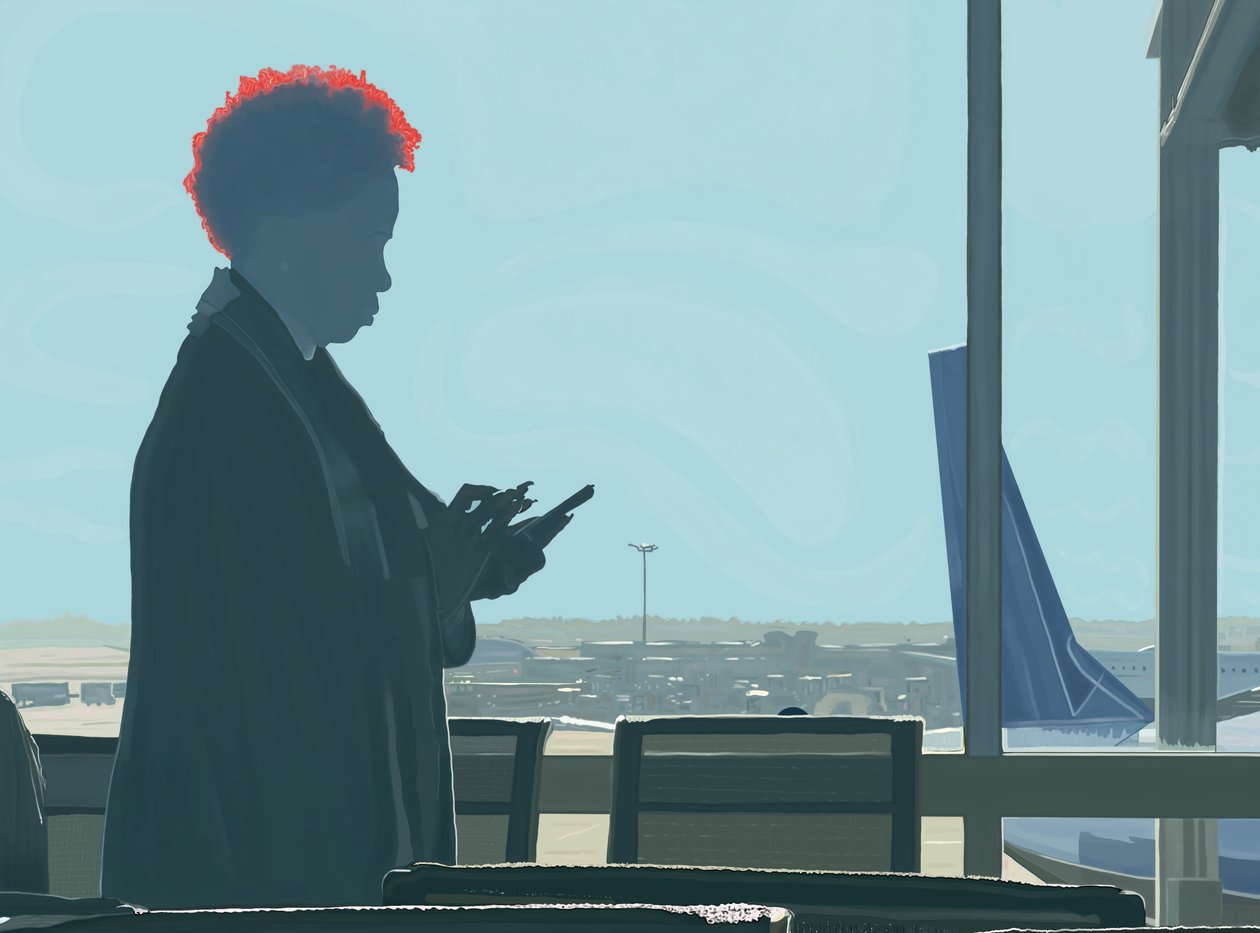 Woman Waiting At Airport (digitális művészet) alkotó: Evan Sklar