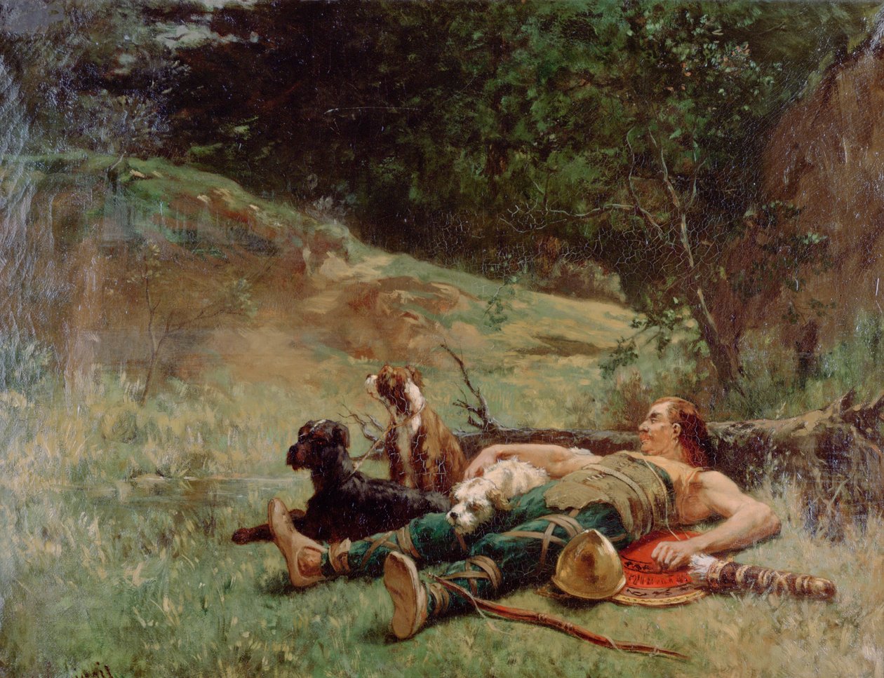 A többi egy Hunter with Dogs, 1842-1896 alkotó: Evariste Vital Luminais
