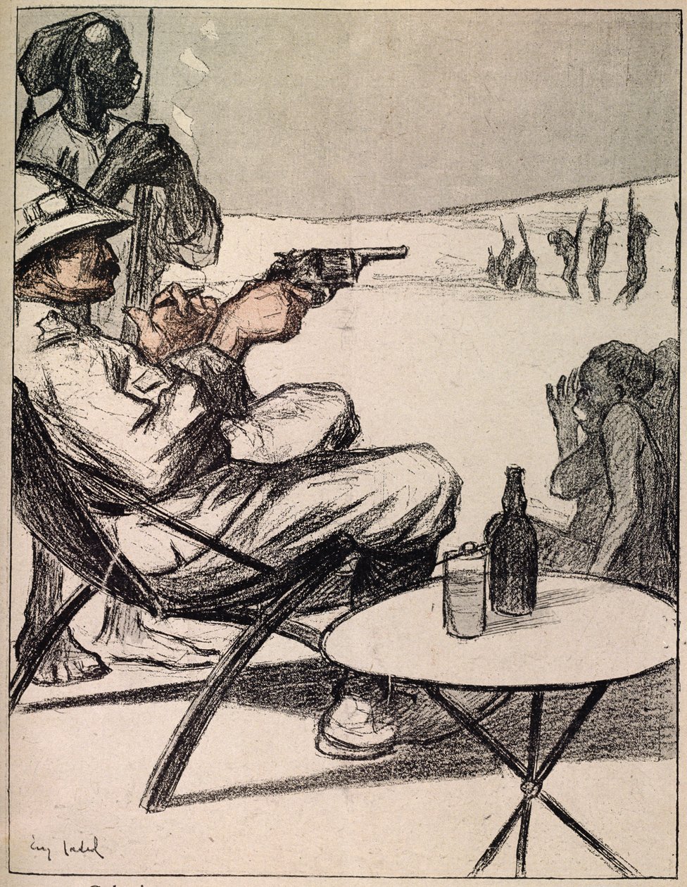 A gyarmatiak, Amíg az erősítésre várunk, egy kicsit magunk dolgozunk a LAssiette Au Beurre kocsmából. 1902. aug alkotó: Eve Cadel