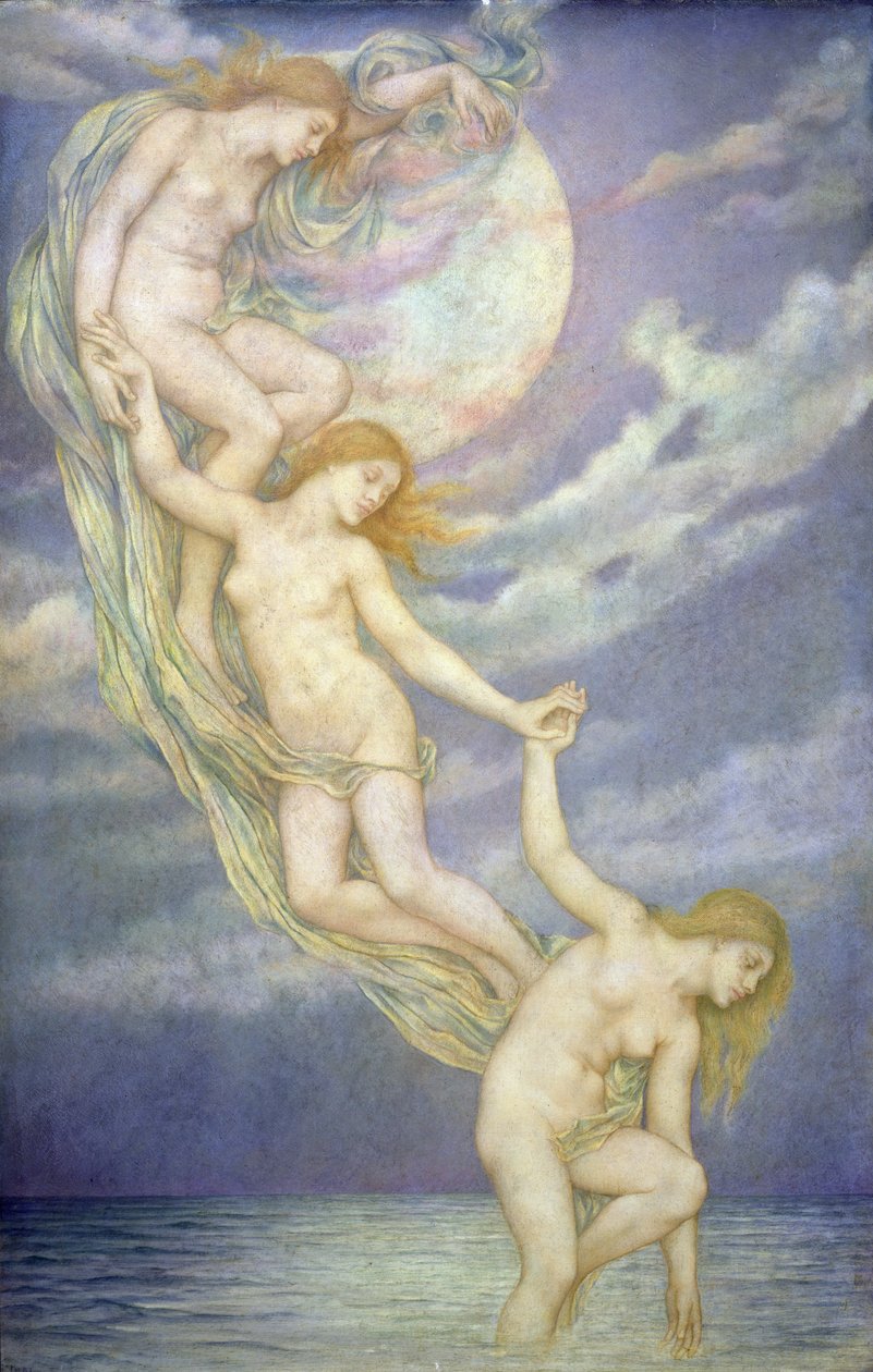 Holdsugarak mártóznak a tengerbe alkotó: Evelyn De Morgan