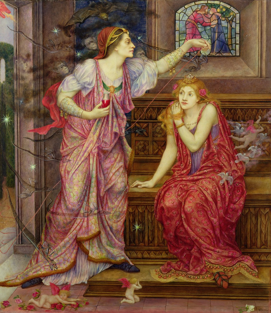 Eleanor királynő és Fair Rosamund alkotó: Evelyn De Morgan