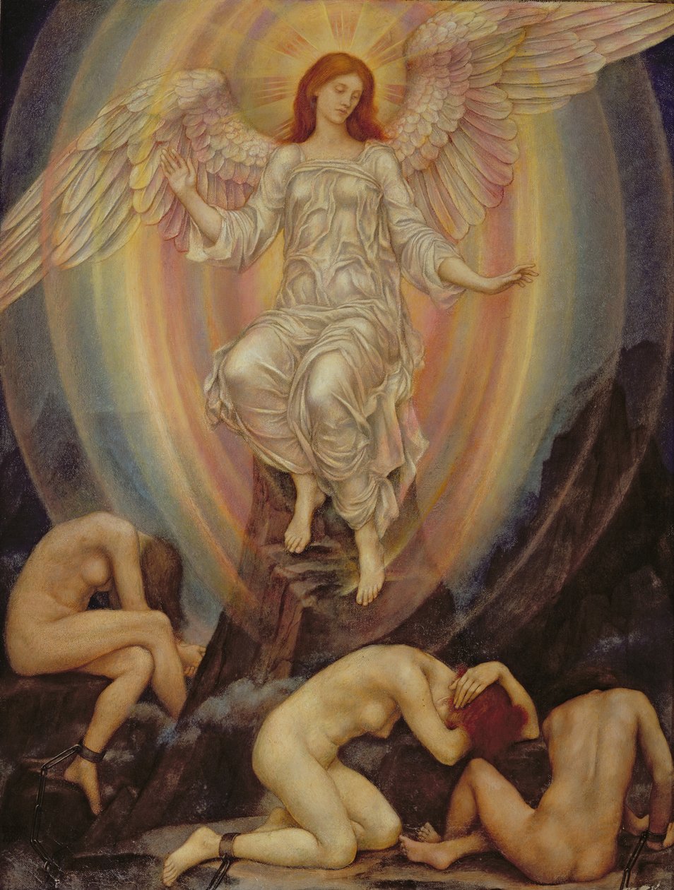 A fény ragyog a sötétben, és a sötétség nem érti, 1906 alkotó: Evelyn De Morgan