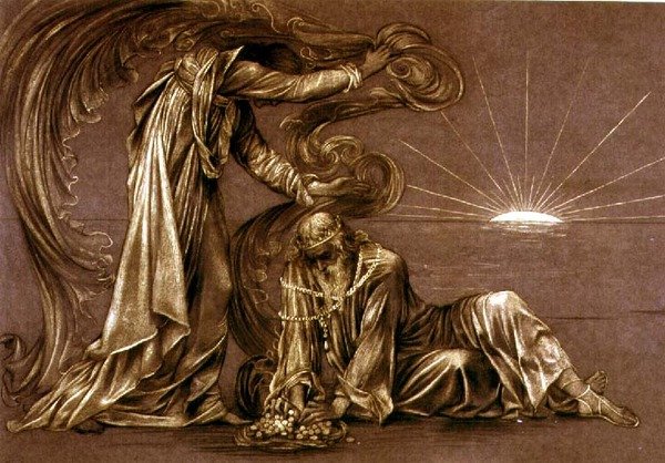 Befejezett tanulmány a Earthboundhoz, 1897 körül (kréta) (lásd 27982) alkotó: Evelyn De Morgan