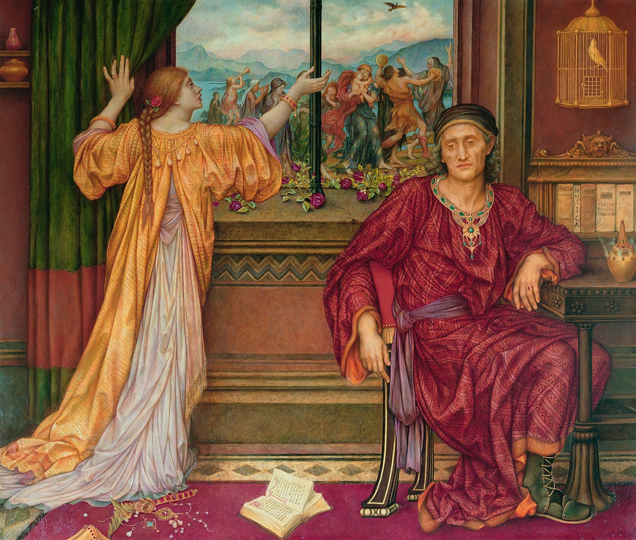 La cage doree - Az aranyozott ketrec, De Morgan, Evelyn (1855-1919). Olaj, vászon, 1900 és 1919 között. Watts Galéria alkotó: Evelyn De Morgan